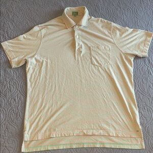 Sid Mashburn Orange and Green Striped Polo